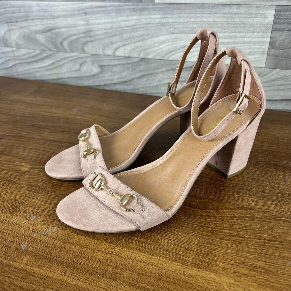 Report Palomina‎ Dress Sandal Women's Size US 9.5 Light Pink Faux Suede Open Toe